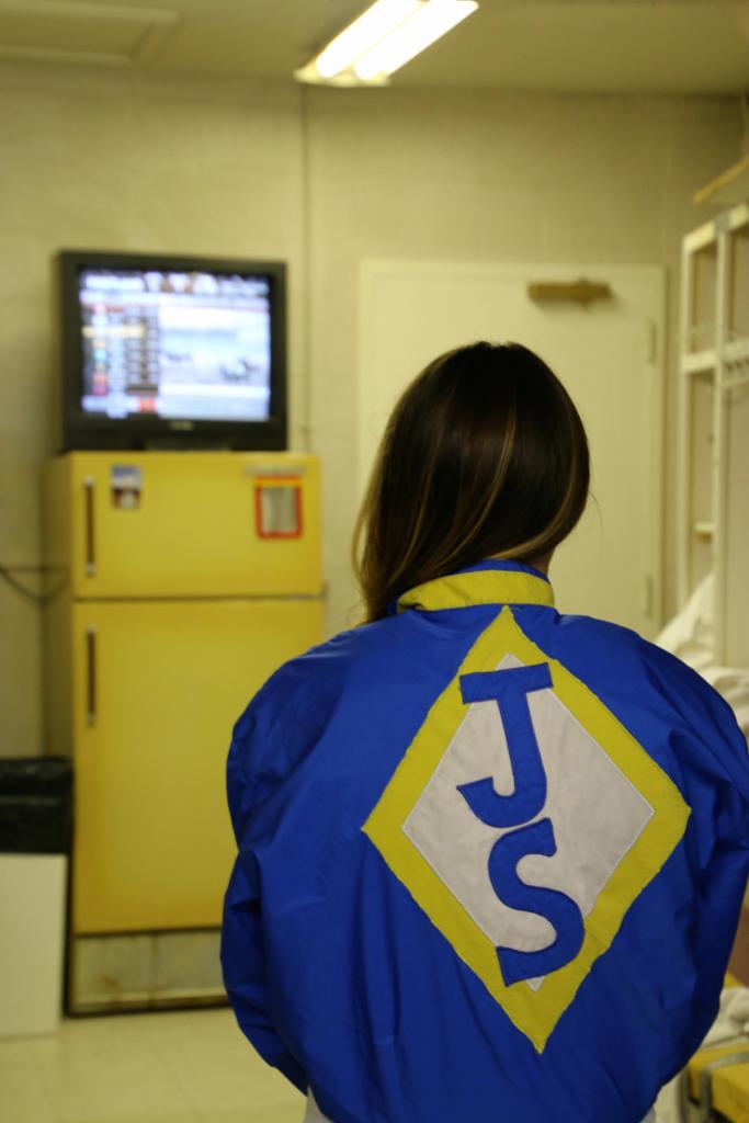Getting ready in the Jockeys' Room. (Julie June Stewart photo)