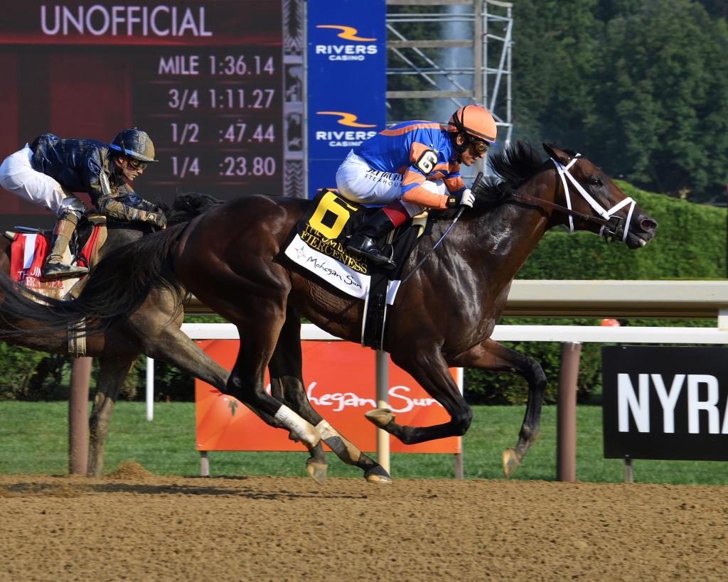 DraftKings Travers Stakes winner Fierceness, champion 2-year-old male of 2023 (Janet Garaguso/NYRA)