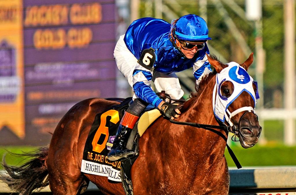 Jockey Club Gold Cup Stakes winner Highland Falls (Eclipse Sportswire)