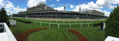 The view from Steve Buttleman's office at Churchill Downs. 