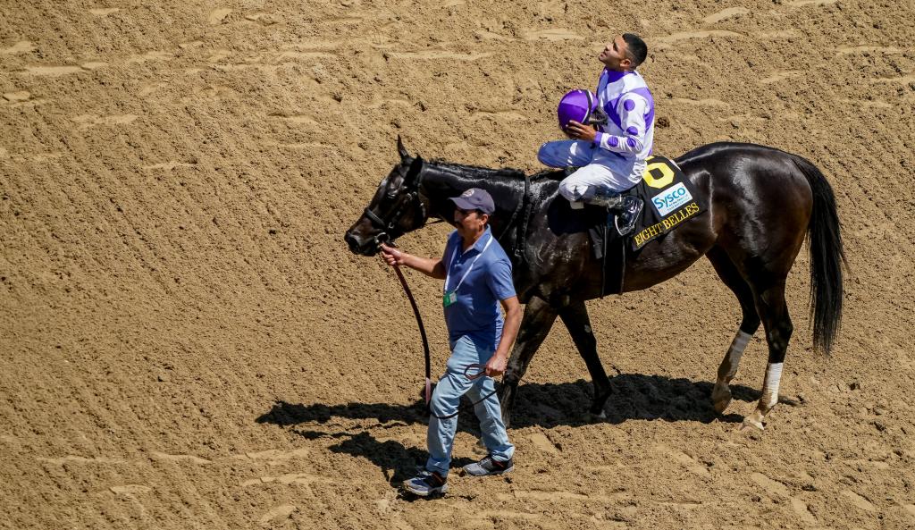 Red Carpet Ready won the $500,000 Eight Belles Stakes presented by Sysco for 3-year-old fillies on the Longines Kentucky Oaks undercard. (Eclipse Sportswire)