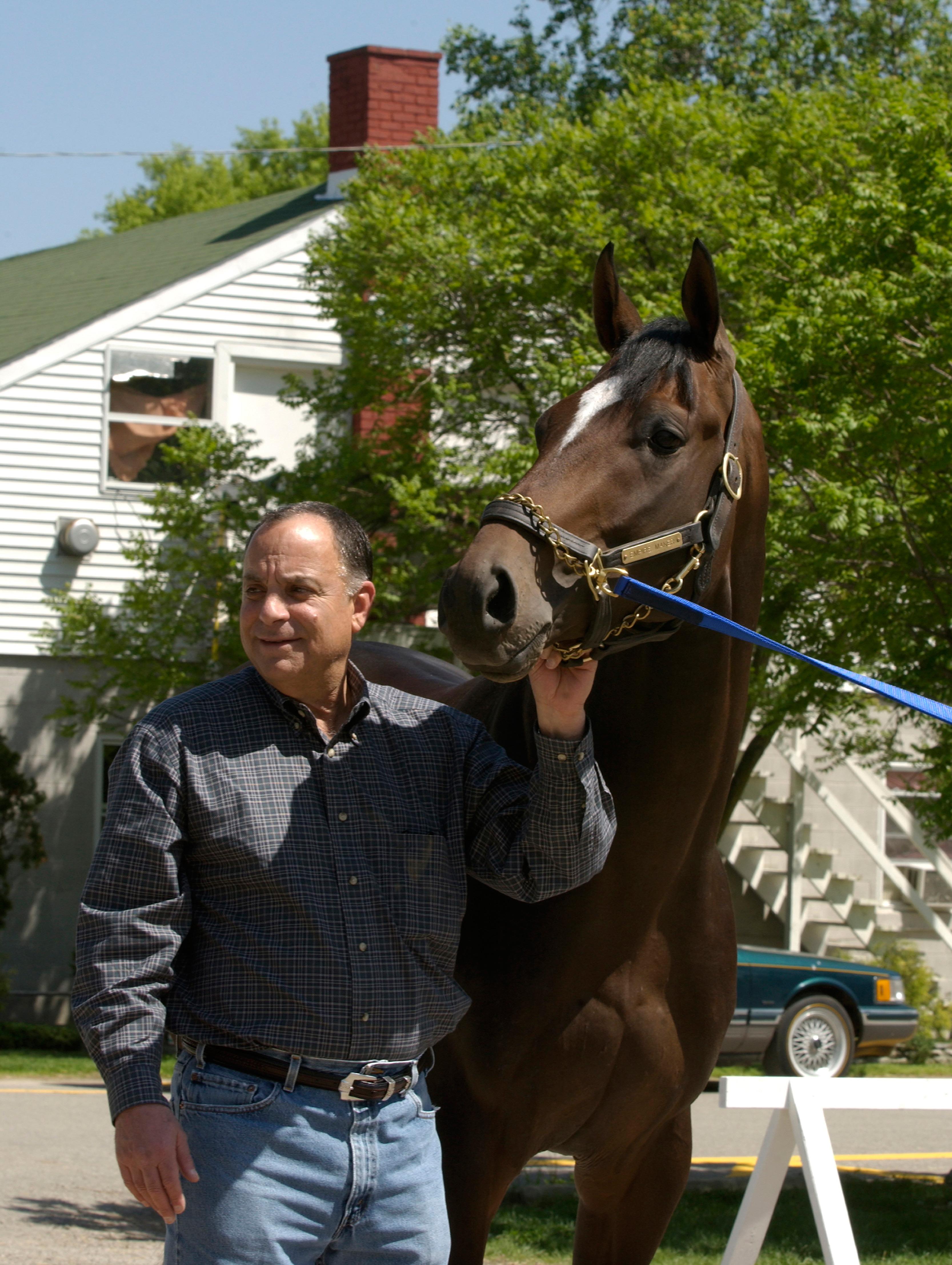 Frankel with his Belmont Stakes-winning trainee Empire Maker.