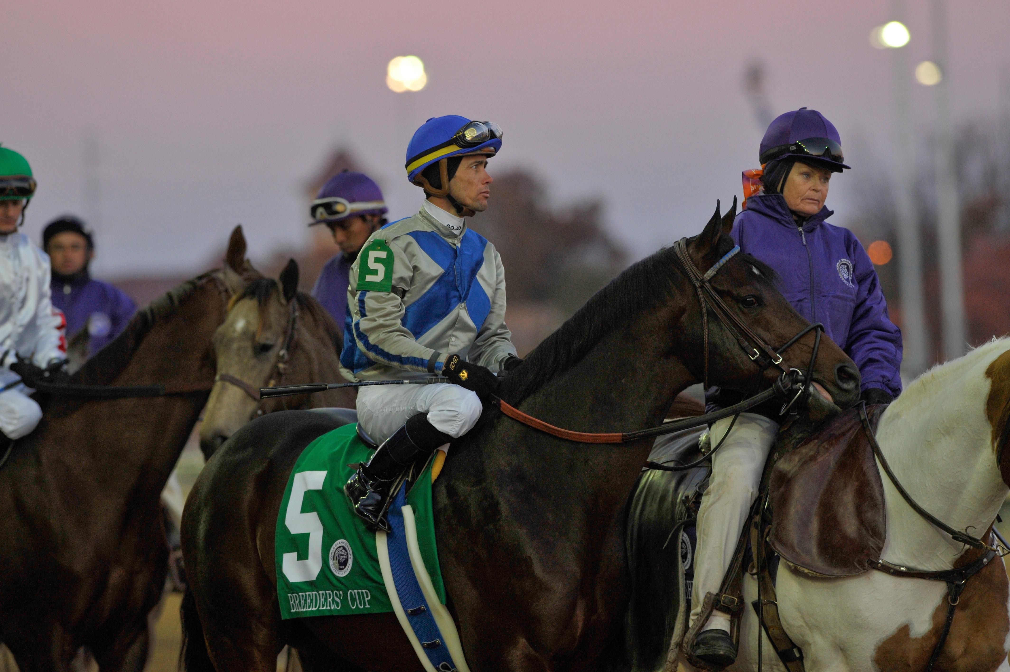 Gomez and Blame before the 2010 Breeders' Cup Classic.