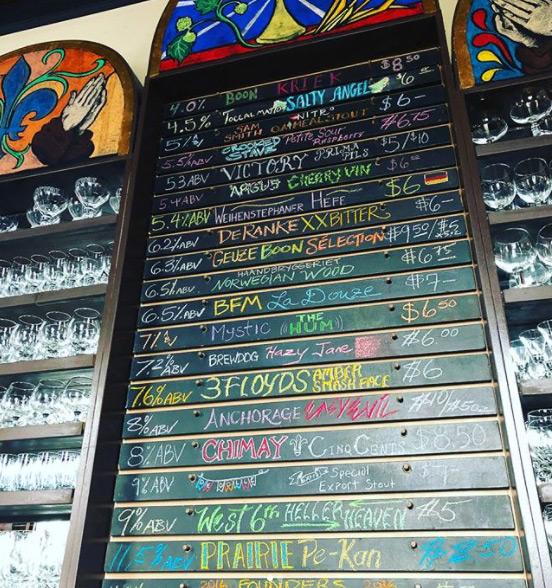 Holy Grale's beer list
