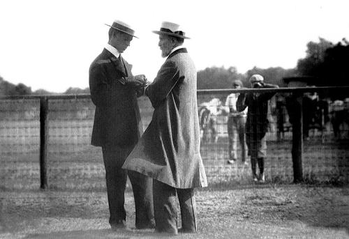 Keene (right) with Harry Payne Whitney.