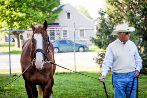 Lukas with trainee Will Take Charge, the 2013 champion 3-year-old male.