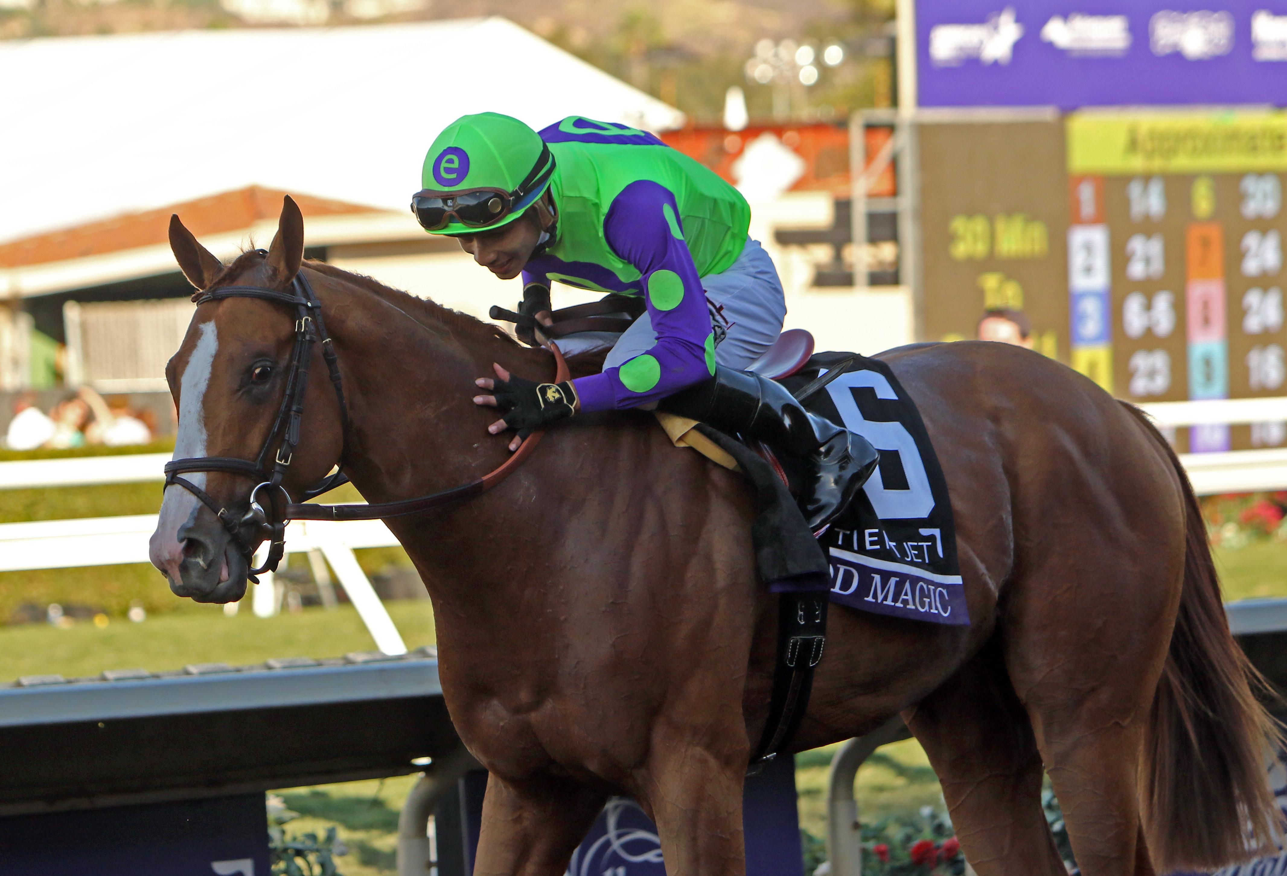 Ortiz and Good Magic after winning the Juvenile.