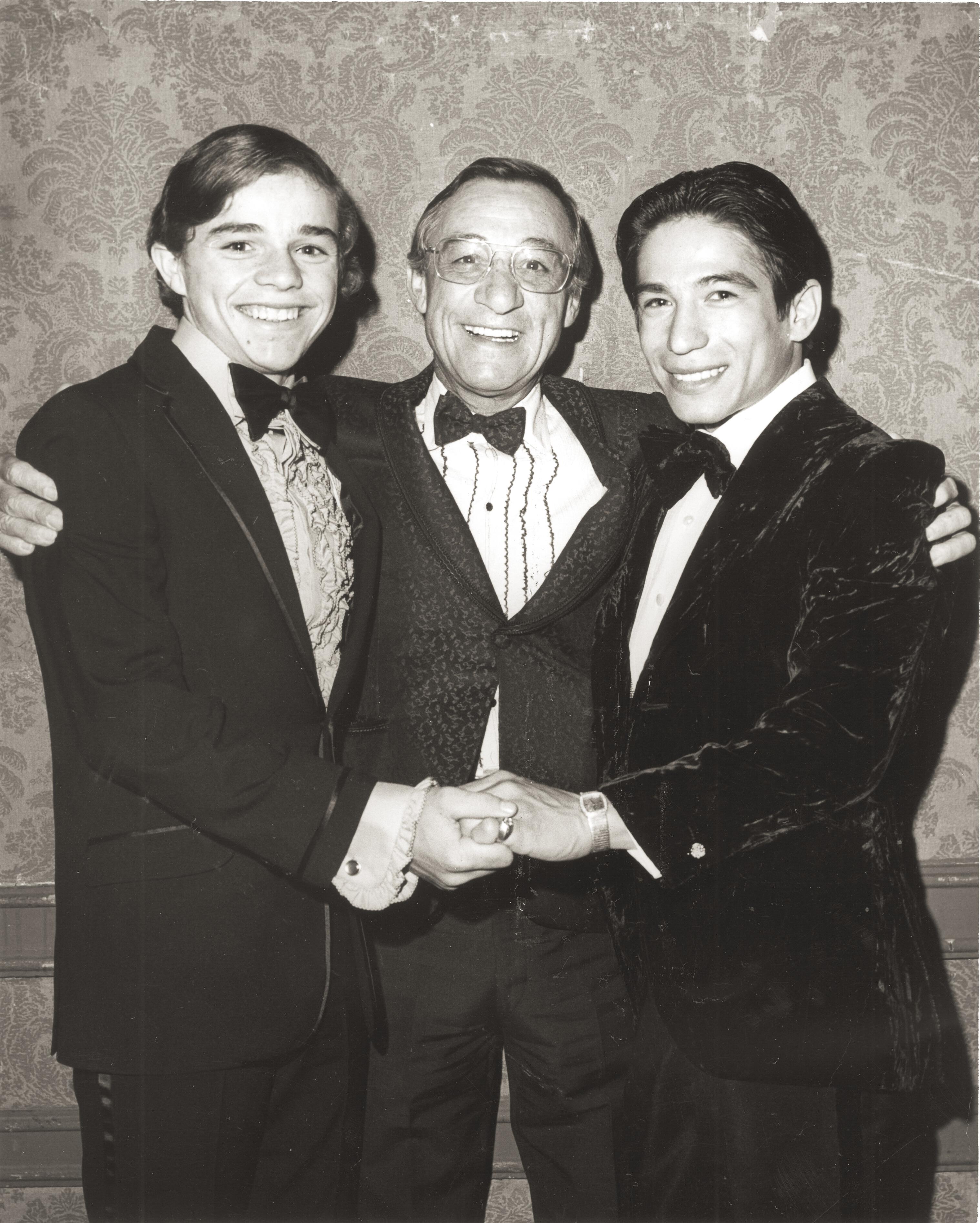 Pincay (right) with jockeys Gene St. Leon and Eddie Arcaro in 1972.