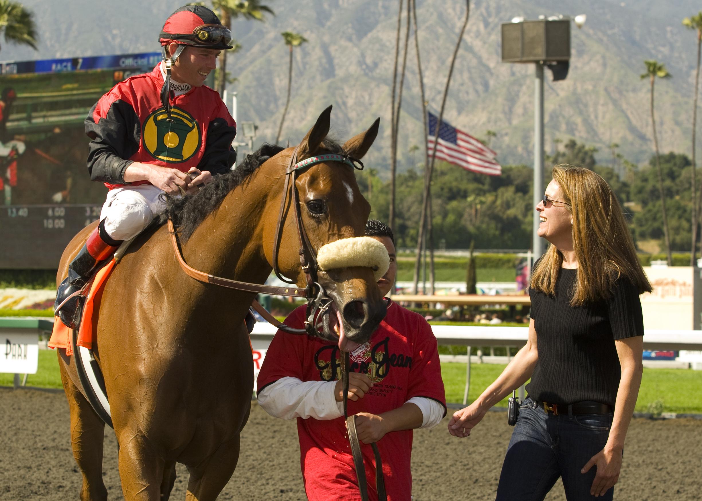 Sahadi and Gotta Have Her after winning the 2009 Las Cienegas.