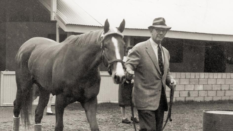 Bull Hancock, pictured with Moccasin, presided over Claiborne Farm during an impressive period of success.