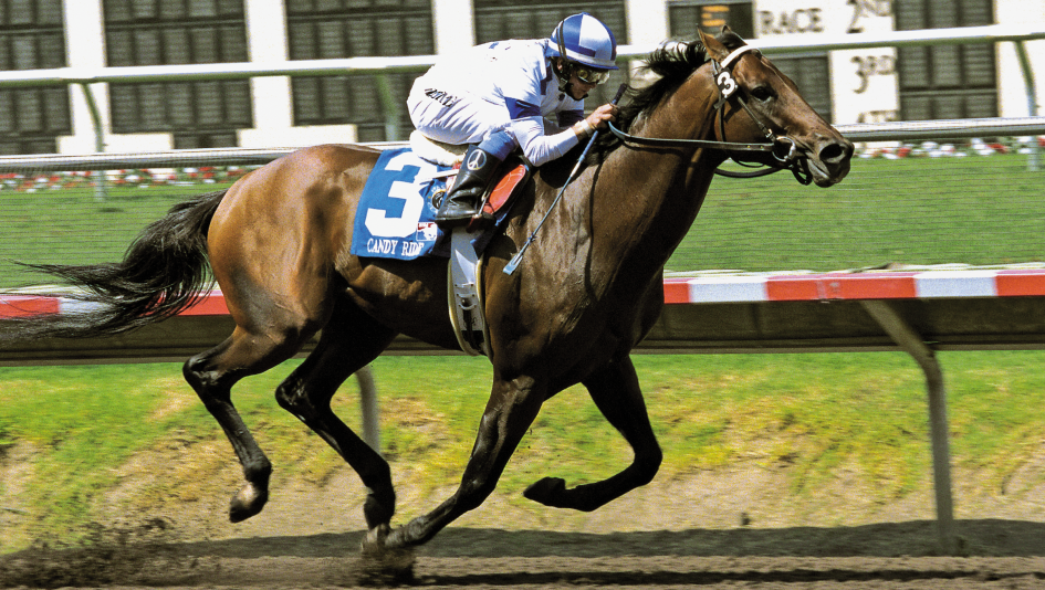 Julie Krone, Candy Ride, 2003 Pacific Classic, Benoit Photo, Halfbridled, Breeders’ Cup Juvenile Fillies