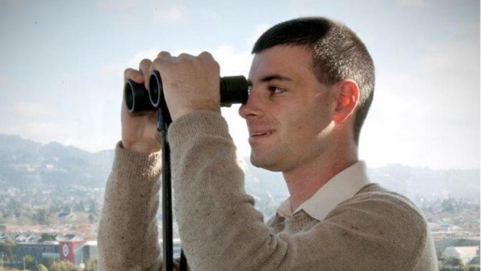 Track announcer Matt Dinerman worked in the barn area and in publicity before landing an announcing gig.