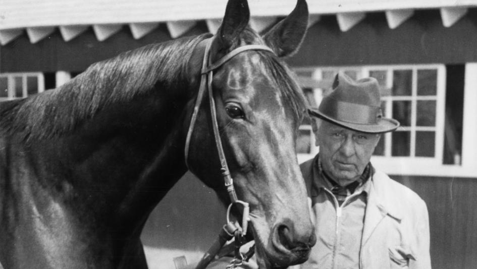 Trainer Max Hirsch, pictured with trainee Black Hills, was a horseman for more than seven decades.