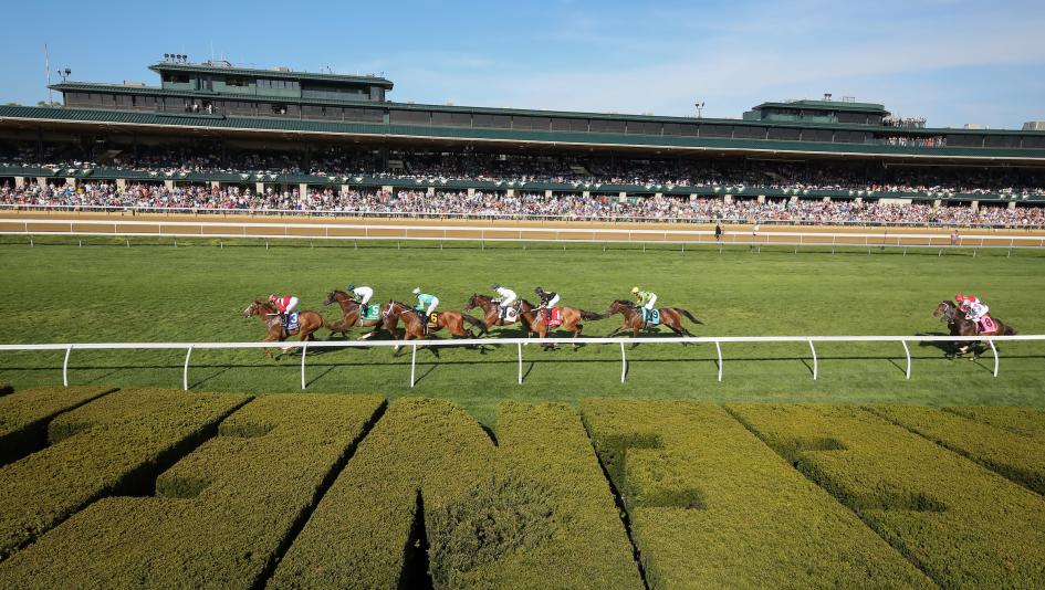 Television TV radio broadcast streaming Keeneland Santa Anita Park Aqueduct Wood Memorial Santa Anita Derby Blue Grass Stakes FanDuel TV Fox Sports NYRA Day at the Races RTN CNBC Peacock horse racing Kentucky Derby