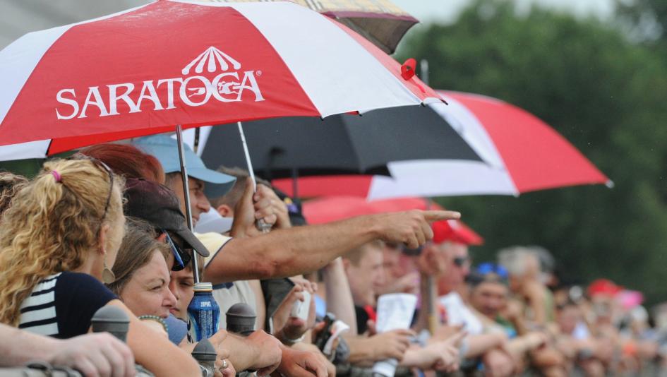 Racing fans at Saratoga.