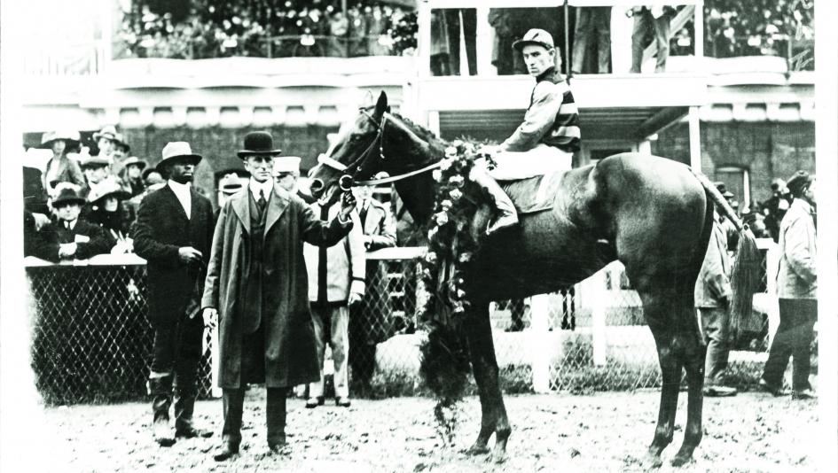 Sir Barton in the Kentucky Derby winner's circle.