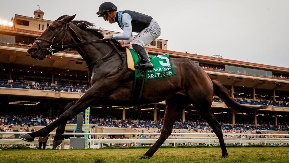Anisette Del Mar Oaks Breeders’ Cup Eclipse Thoroughbred Leonard Powell Umberto Rispoli horse racing San Clemente filly 