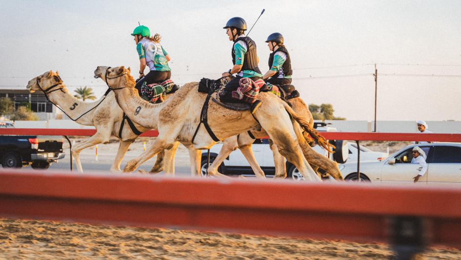 Camel jockey Isabella Leslie America’s Best Racing Saudi Arabia training riding Arabian Desert Camel Riding Center C1 Championships Linda Krockenberger