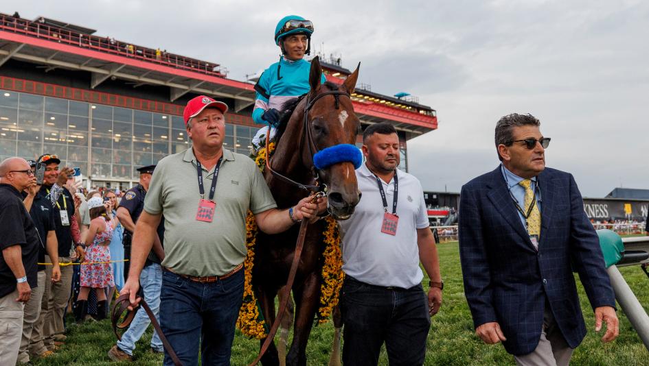National Treasure Preakness Stakes Belmont Stakes Triple Crown horse racing speed figure John Velazquez Bob Baffert jockey trainer SF Racing Starlight Racing Madaket Stables Jay Schoenfarber Stonestreet Stables Waves Edge Capital Robert Masterson Catherin