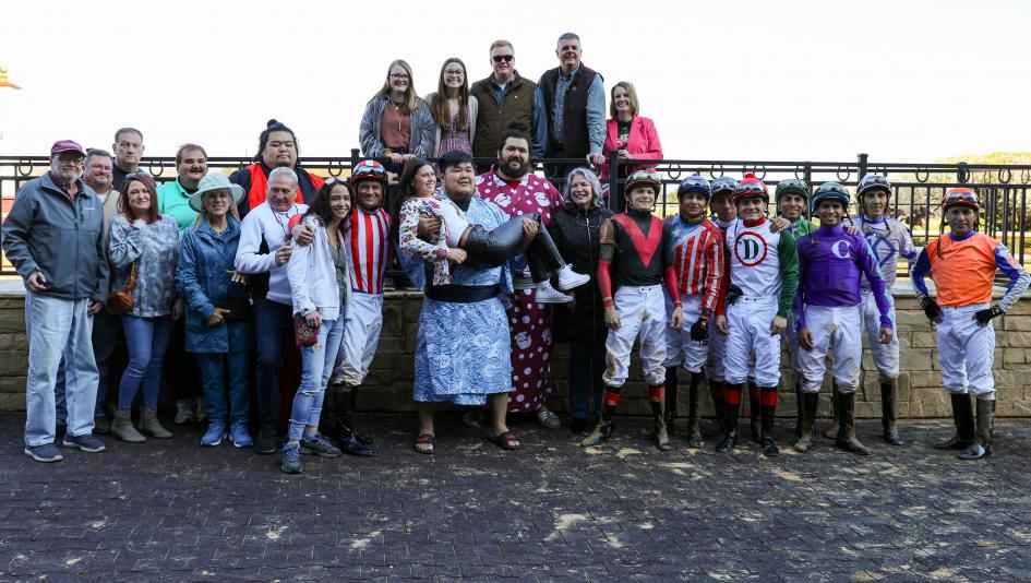 Oaklawn Park Hot Springs Arkansas sumo wrestling wrestlers sports jockeys racetrack horse racing