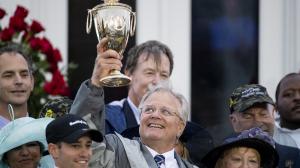 Hall of Fame trainer Bill Mott visited the Kentucky Derby winner's circle on Saturday, a long way from his roots in South Dakota.