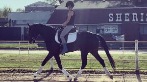 Brit Vegas aboard Mr. Park, with her foot in a cast.