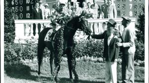 Needles in the 1956 Kentucky Derby winner's circle.