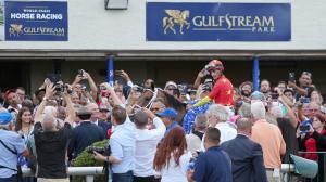 Radio television TV horse racing Kentucky Derby Florida Derby Arkansas Derby UAE Derby United Arab Emirates Gulfstream Park Santa Anita Park Oaklawn Park Aqueduct Turfway Park Laurel Park FanDuel CNBC Peacock America’s Day at the Races FS2 Fox Sports